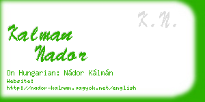 kalman nador business card