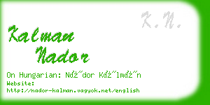 kalman nador business card